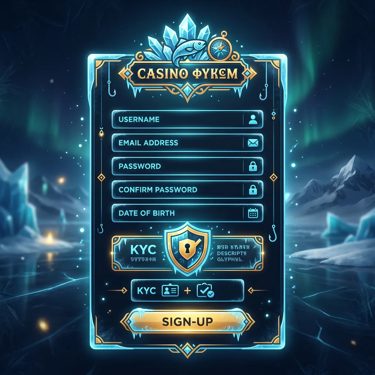 Cadastro e verificação KYC em cassino com Ice Fishing